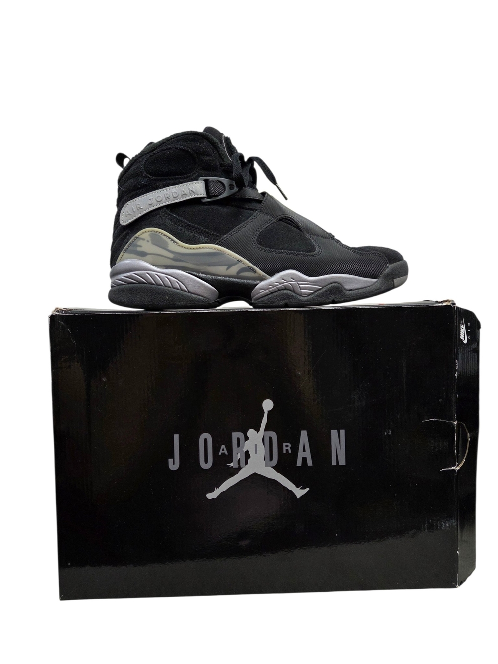 Air Jordan 8 Retro Men’s Sneakers - Black/Gray